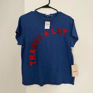 Mother Denim Blue T-Shirt with Red Print